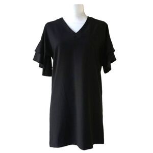 EC BANANA REPUBLIC V-NECK SHIFT DRESS W/BELL SLEEVES SZ.0P
